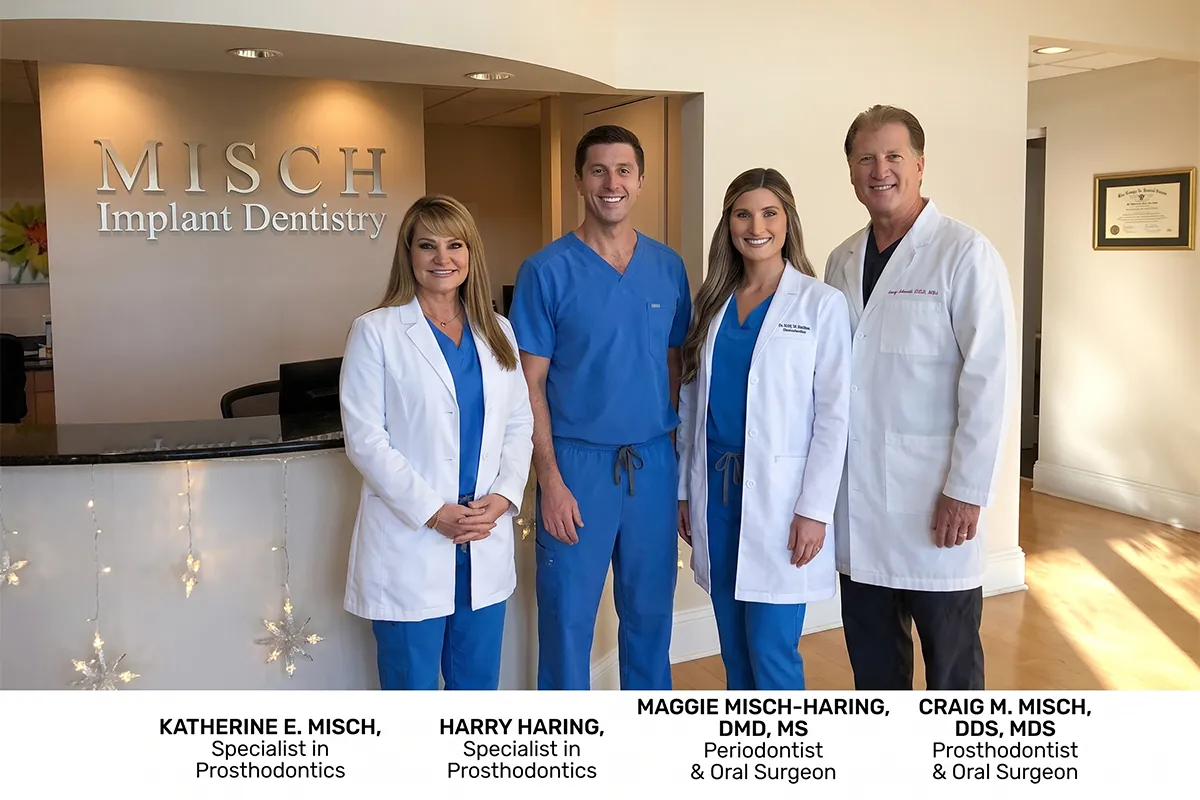 The specialist team who plan full mouth rehabilitation cases together at Misch Implant & Aesthetic Dentistry, Sarasota FL